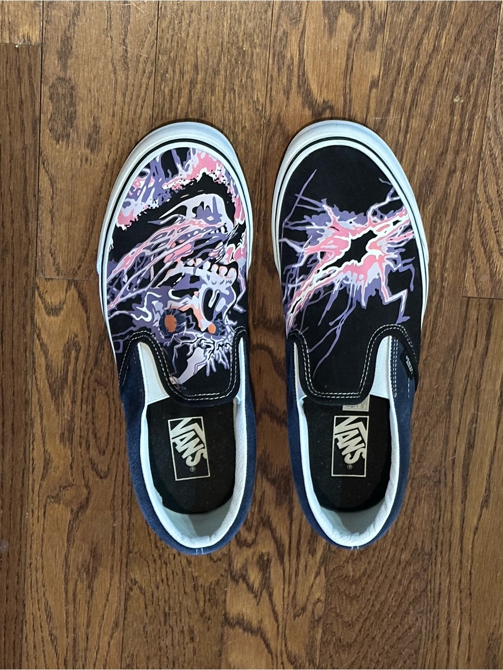 Vans Men’s Slip On Zap Trippy Skull Glow In Dark Lightning Size 11